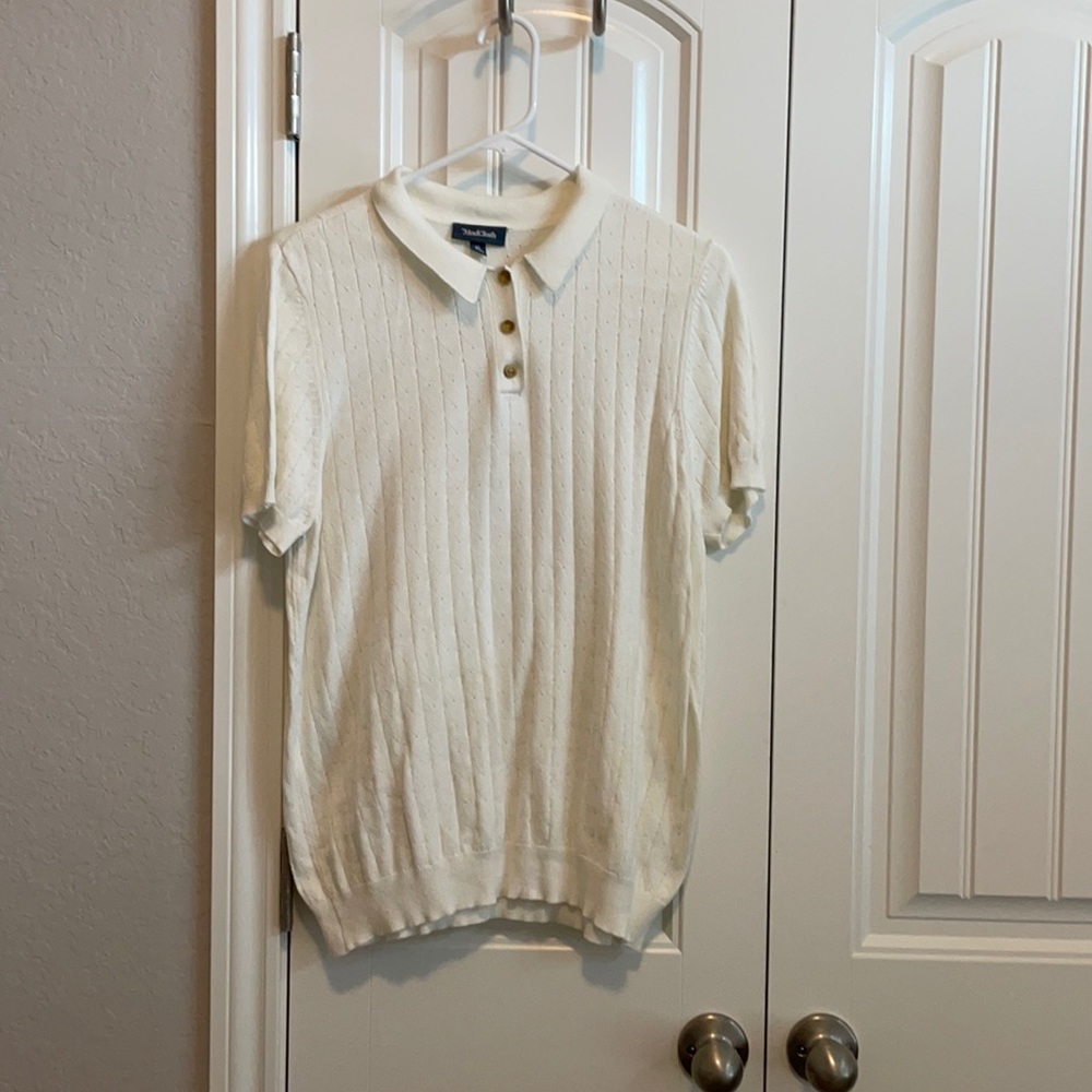 Mod cloth polo style shirt sleeve sweater
